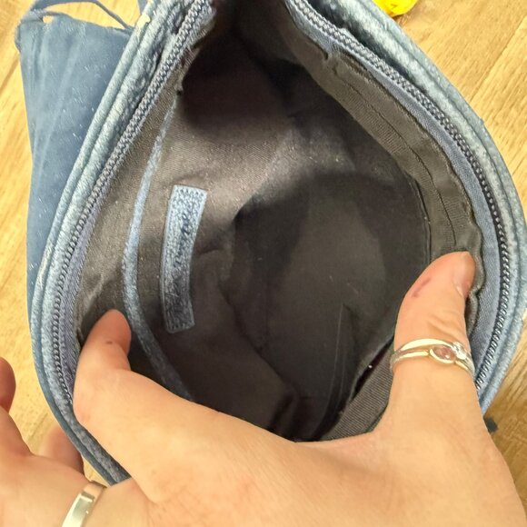 Free People Blue Faux Leather Fringe Bag Festival Bohemian - Picture 6 of 9